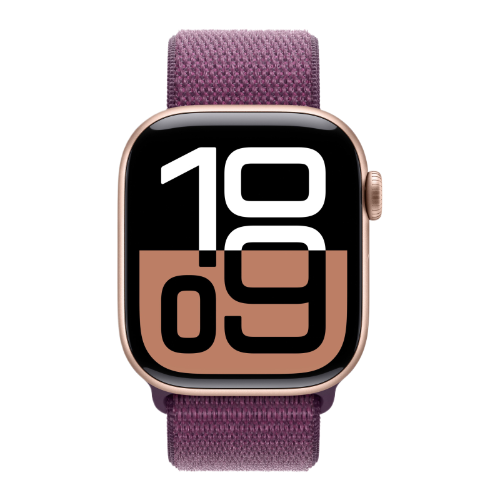 Apple Watch Series 10 46mm Rose Gold Sport Loop цвета « сливового цвета»