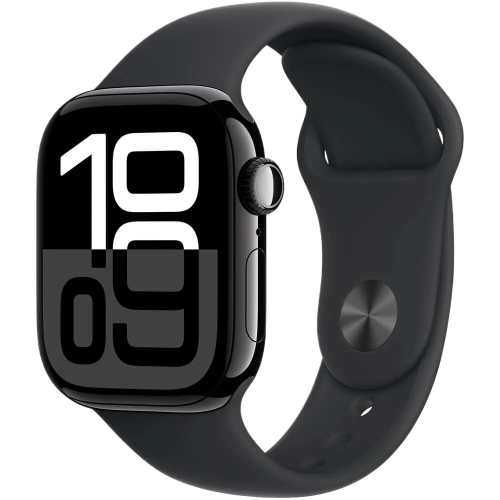 Apple Watch Series 10 42мм Jet Black Sport Band цвета «Черный» M/L