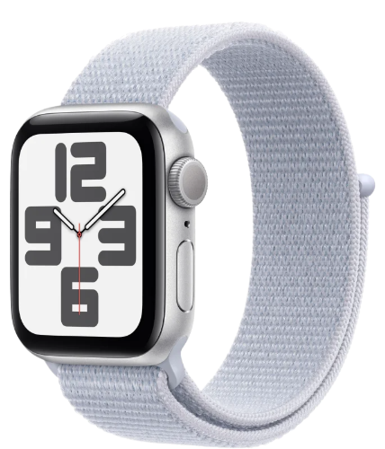 Apple Watch SE 2024 40мм Silver Sport loop цвета «голубой»