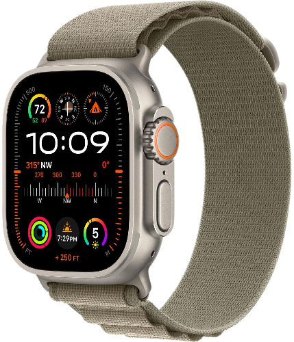 Apple Watch Ultra 2 корпус из титана, ремешок Olive Alpine Loop Medium