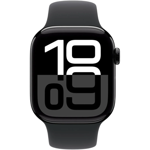 Apple Watch Series 10 42мм Jet Black Sport Band цвета «Черный» M/L
