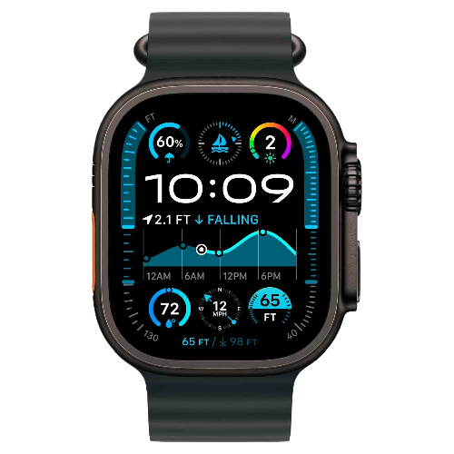 Apple Watch Ultra 2 корпус из черного титана, ремешок Black Ocean Band One Size