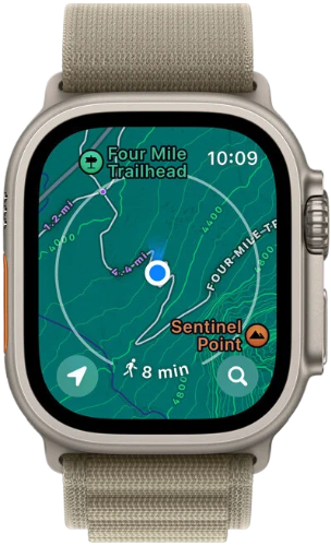 Apple Watch Ultra 2 корпус из титана, ремешок Olive Alpine Loop Medium