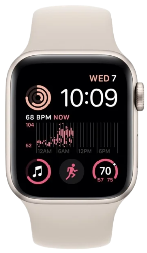 Apple Watch SE 2024 40мм Starlight Sport Band цвета «Бежевый» S/M
