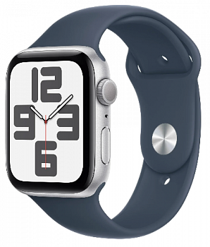 Apple Watch SE 2024 40мм Silver Sport Band цвета «Сининй» S/M