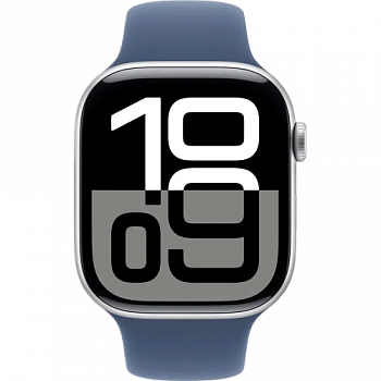 Apple Watch Series 10 42мм Silver Sport Band цвета « Синий» M/L
