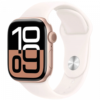Apple Watch Series 10 46mm Rose Gold Sport Band цвета «Румянец» M/L