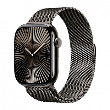 Apple Watch Series 10 46mm, корпус из черного титана, ремешок сланцевый титан OneSize