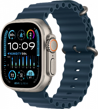 Apple Watch Ultra 2 корпус из титана, ремешок Blue Ocean Band One Size